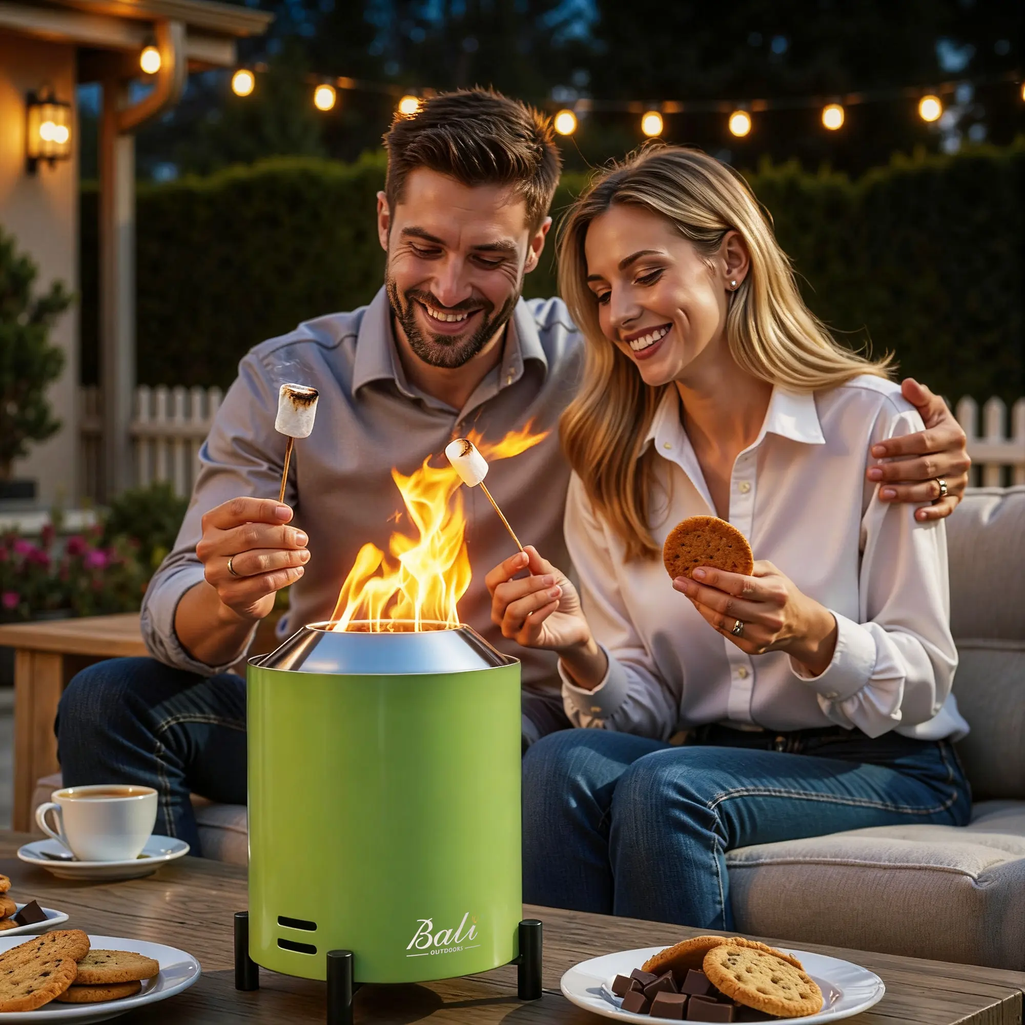 6.5 inch Pellet Tabletop Fire Pit Round, Stainless Steel Table Top Firepit Small, Outdoor Smokeless Firepit Portable, Burning Firepit