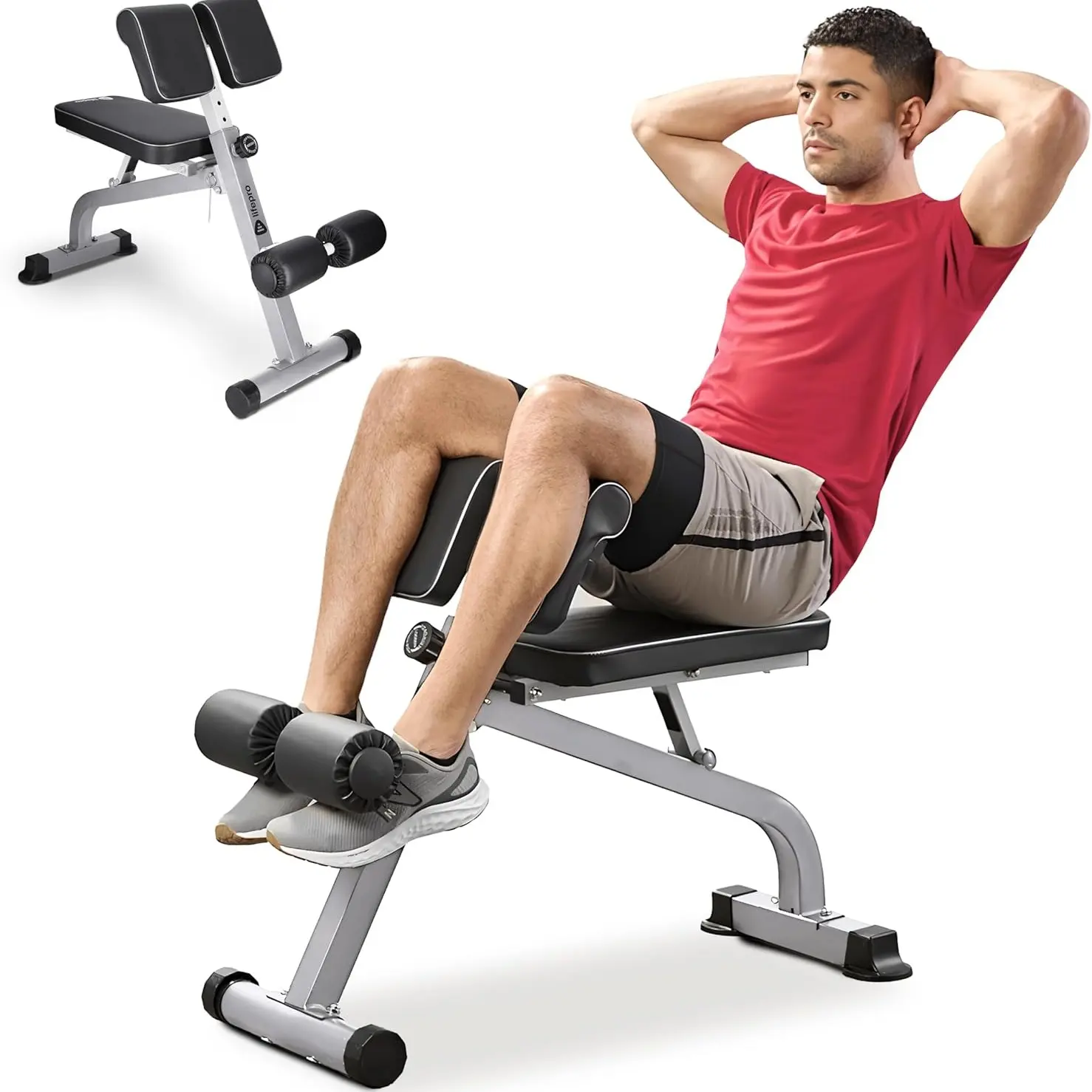 Adjustable Roman Chair – Back Extension Bench for Glutes, Hamstrings, Core & Lower Body Strength Training