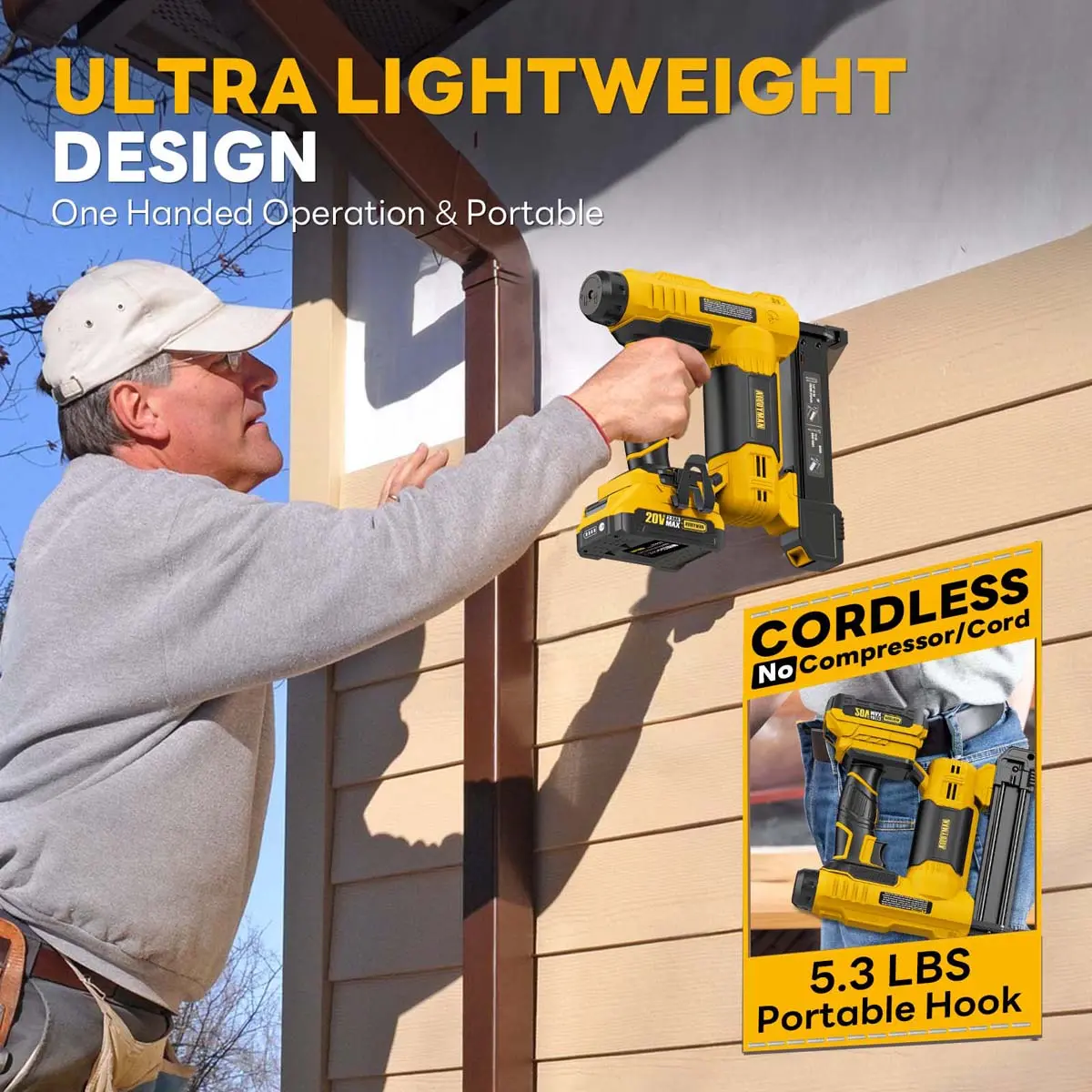 Pro-Grade 2-in-1 Cordless Brad Nailer & Electric Stapler Kit - 20V Max