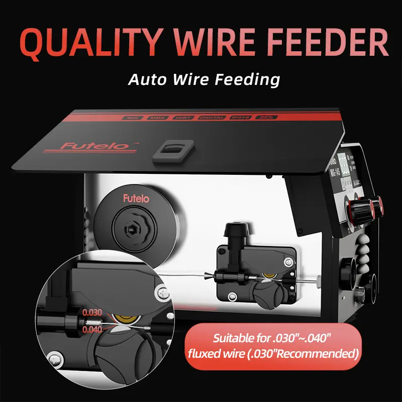 145A 110V Flux Core MIG Welder Machine, Gasless MIG/Stick/Lift TIG 3-in-1 Welding Machine Portable Synergic Control IGBT Inverter