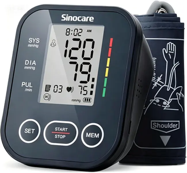 Smart Upper Arm Blood Pressure Monitor , Healthcare Selfcare Device with Wide-Range Cuff for Standard to Large Adult Arms
