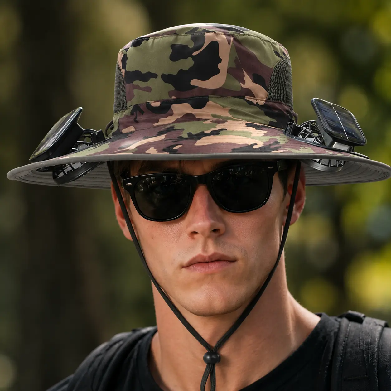 New Solar-Powered Outdoor Cooling Fan Hat — Sun Protection Hat with Solar Fan | Dual-Power Rechargeable Fan | Outdoor Water-Resistant Fan | Ideal for Sporting Events | Unisex Design
