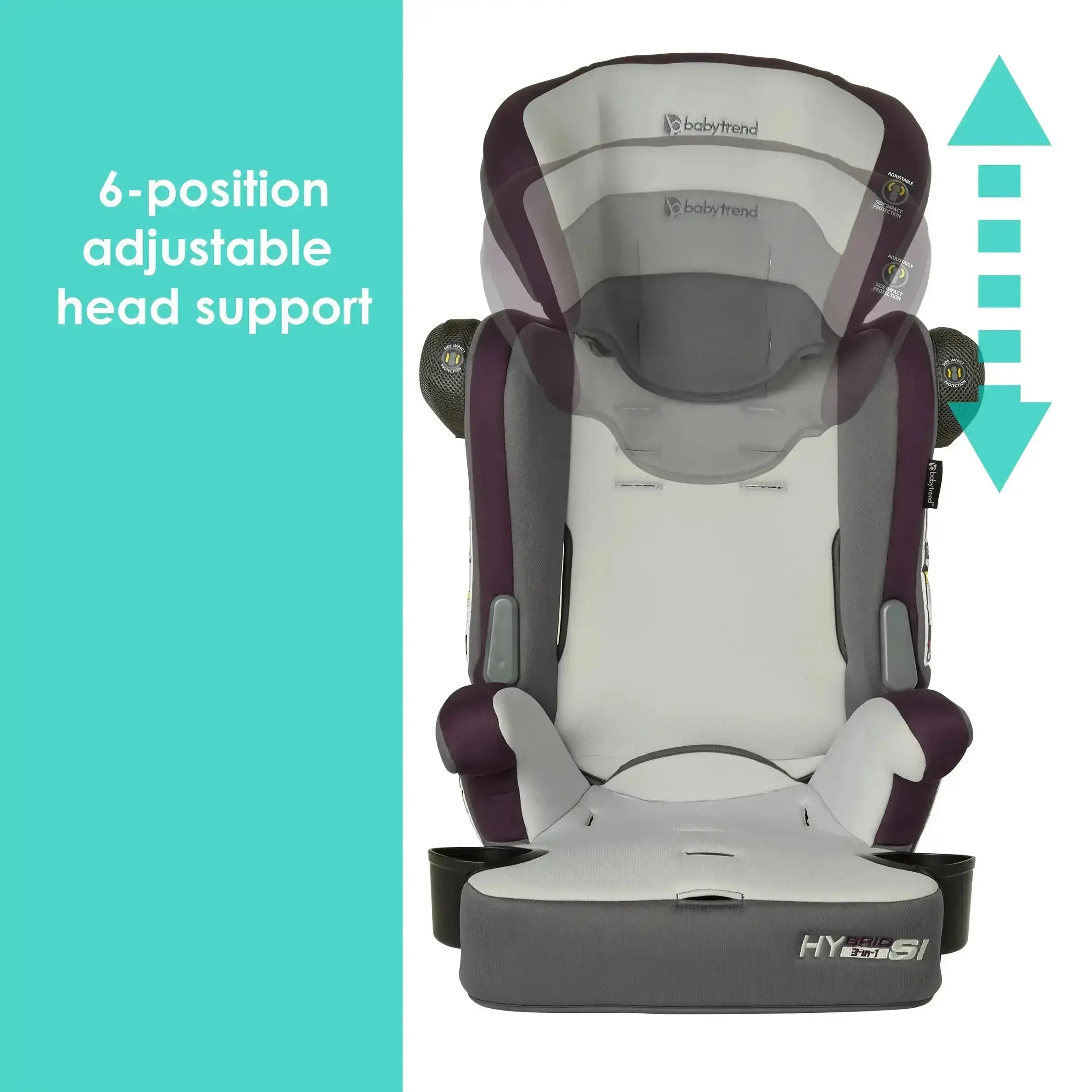 3-in-1 Booster Car Seat with Side Impact Protection & Reversible Inserts Forward Facing Cup Holders