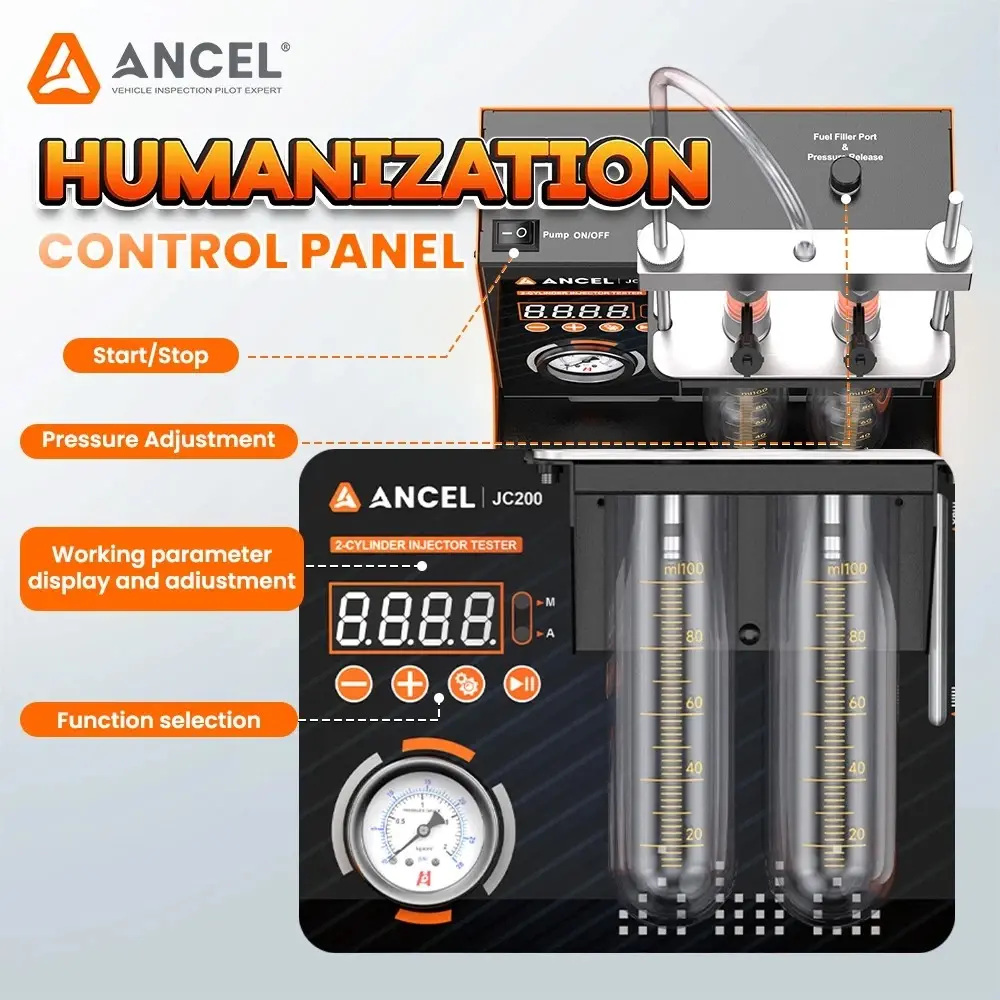 2-Cylinder Fuel Injector Tester & Flow Cleaner Removes Light Surface Deposits During Testing