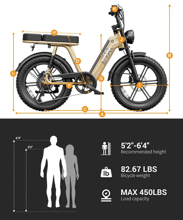 1500W Peak Electric Bike – 20'' Fat Tires, 28MPH, 65KM Range, 48V Battery, LCD Display & Bluetooth App