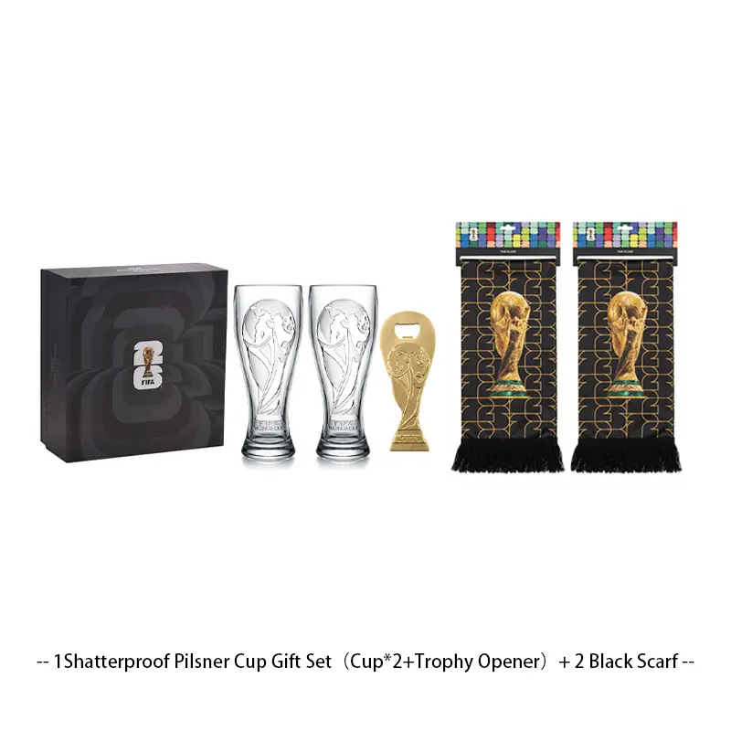 【WORLD CUP 2026 】Gift Set（Not Glass） 17oz Shatterproof Trophy & Trophy-Shaped Bottle Opener - Perfect for soccer Fans & Parties