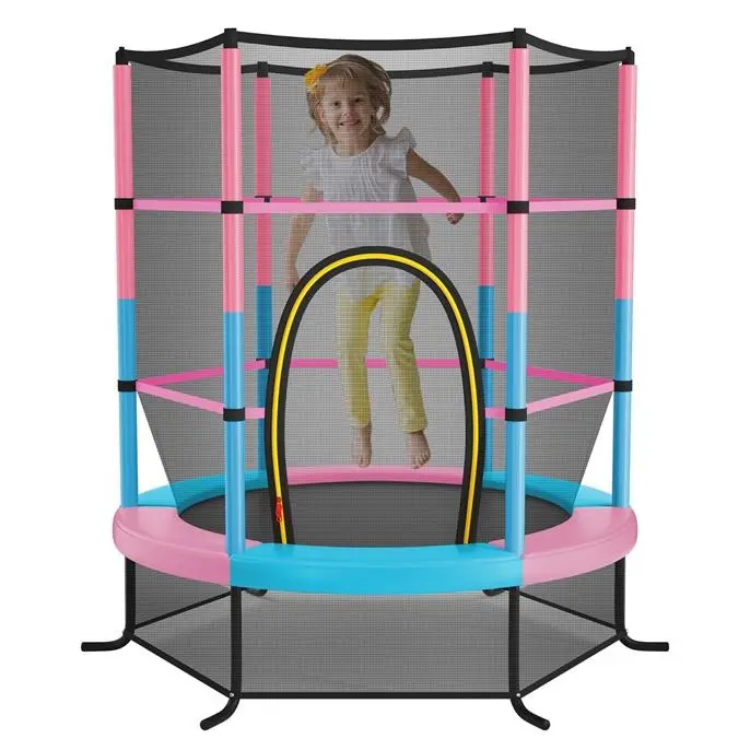 55"/60" Trampoline for Kids, No-Gap Jumping Mat, Easy to Assemble, Indoor/Outdoor, Ideal Gift for Boys and Girls,Summervibes