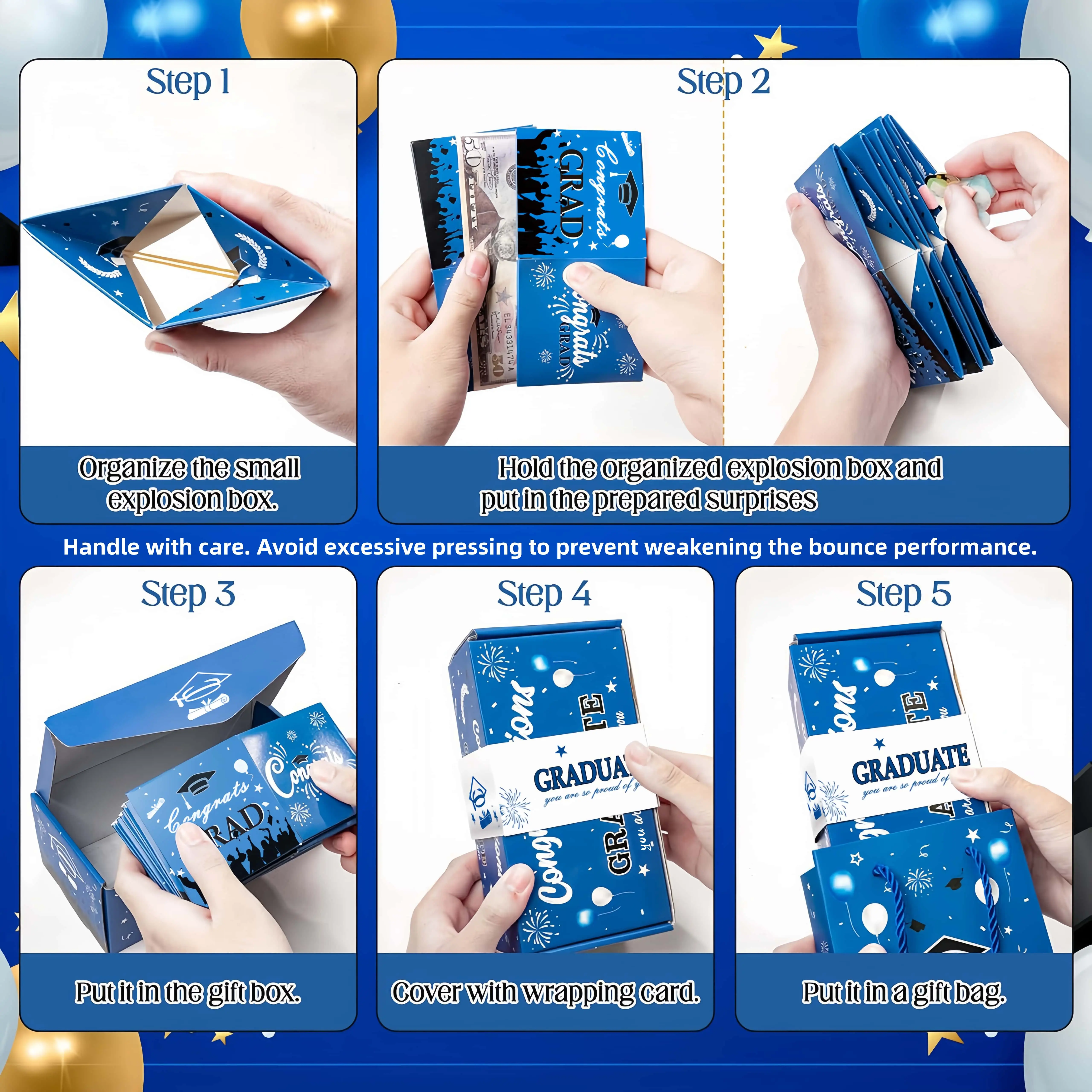 2026 Graduation Surprise Pop-Up Gift Box, Creative Folding Bounce Red Envelope Box, Luxury Paper Explosion Gift Box for Birthday/Anniversary/Valentine's Day/Proposal Graduation Gift-MM