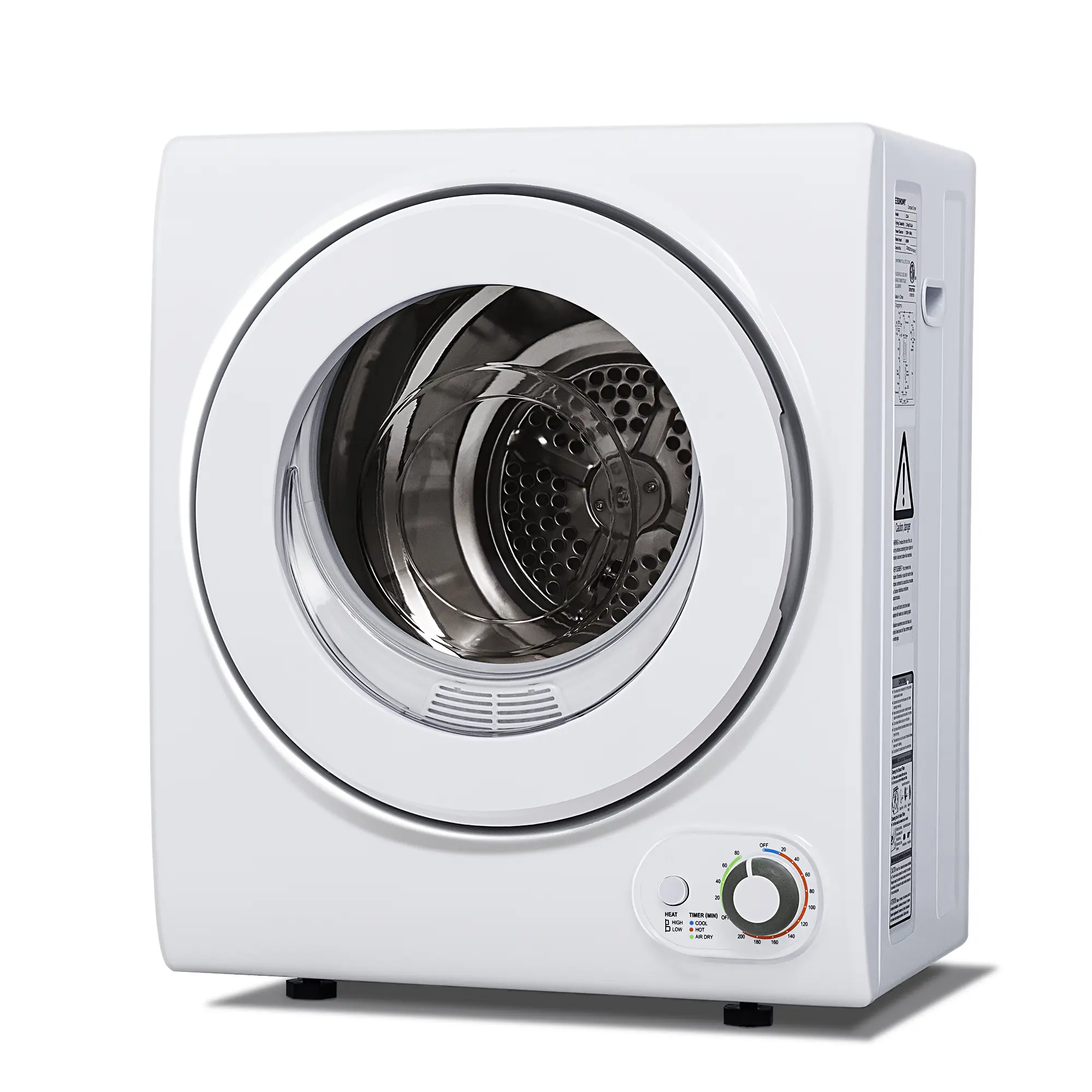 Portable Clothes Dryer – 1.5–1.8 cu.ft, Stainless Steel Drum, Compact for Apartments, RVs & Dorms