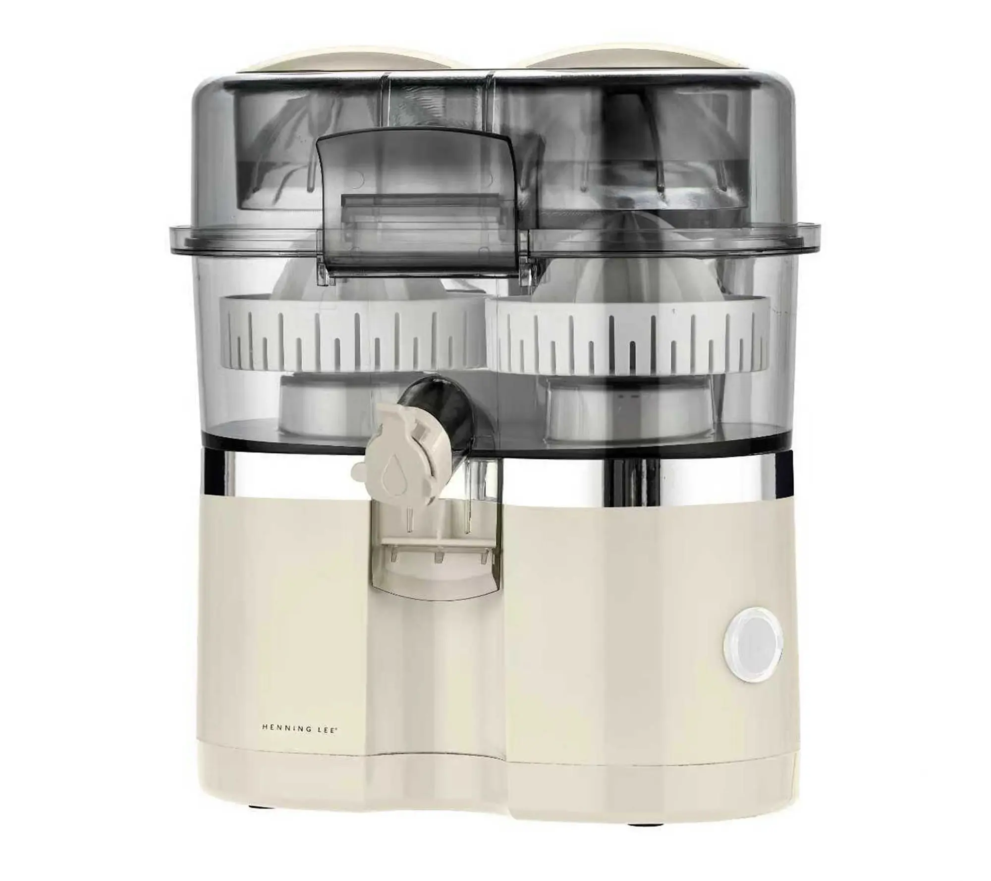 Dual-Head Electric Citrus Juicer with Built-In Slicer
