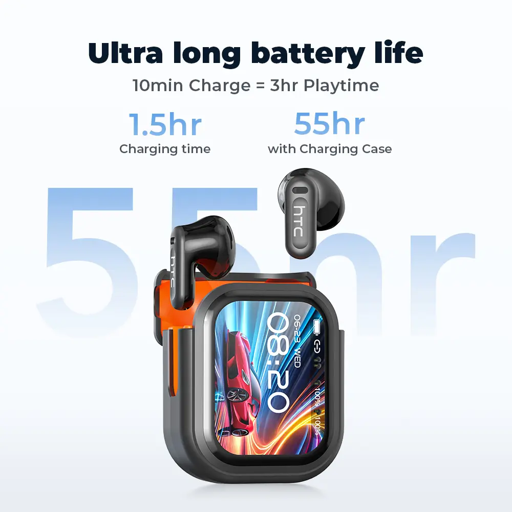 Bluetooth 6.0 Earphones LED Display High Fidelity Waterproof Wireless Earphones | Suitable for Office, Sports, Study and Audio Calls | Built-in Microphone | Earphones