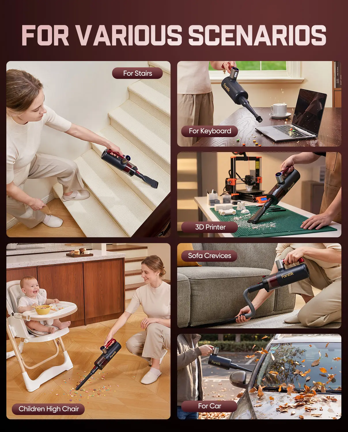 4-in-1 Cordless Handheld Vacuum – Powerful Brushless Motor, Rotating Handle & Multi-Surface Cleaning for Home & Car