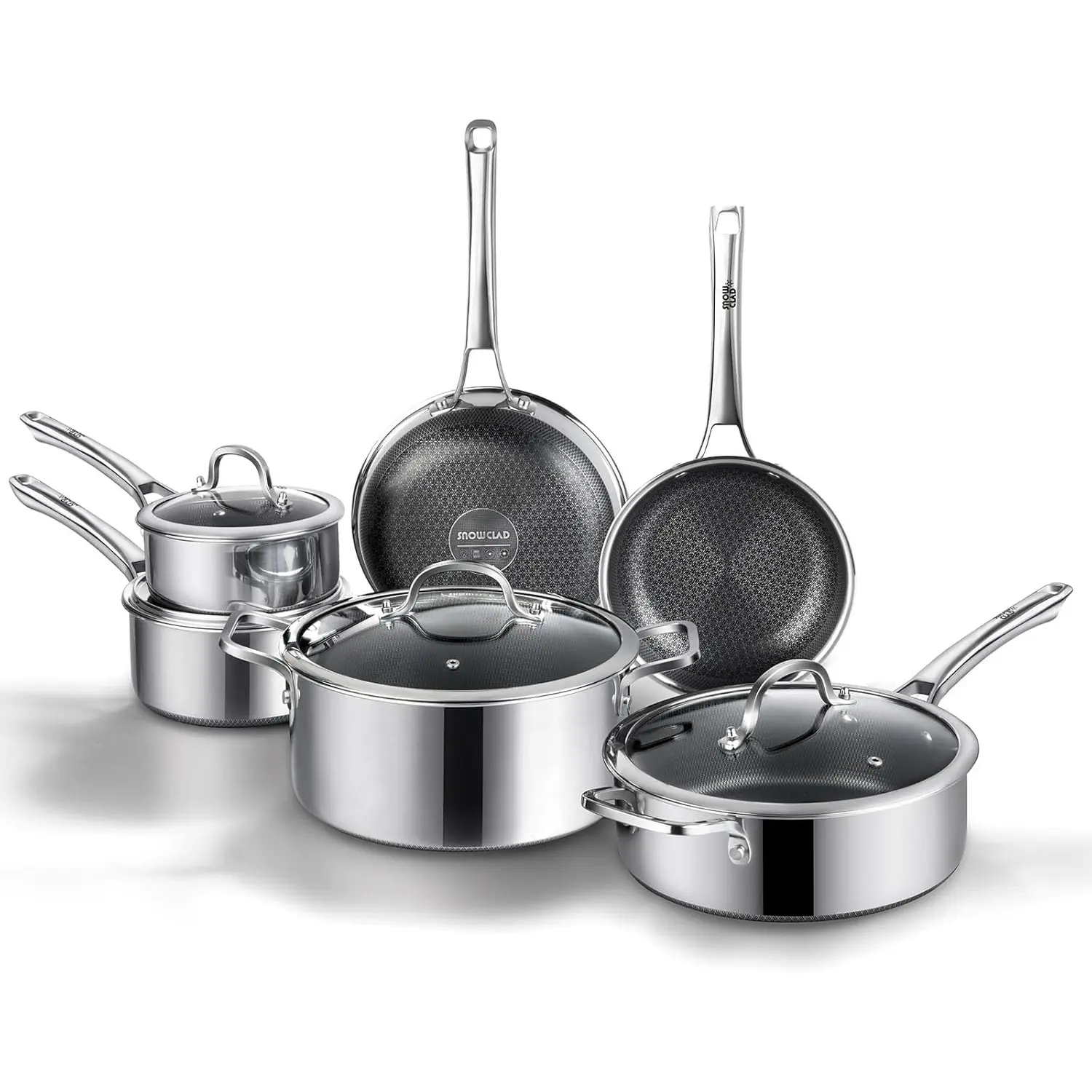 10-Pcs Nonstick Stainless Steel Kitchen Cookware Set