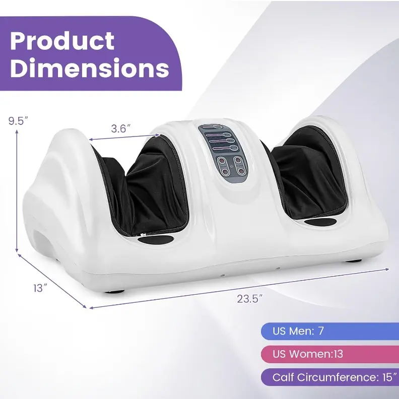 Foot Massager Machine, Deep Kneading Rolling Massage for Feet, Leg Calf Ankle, Electric Massager w/Remote, 4 Massage Modes, Burgundy, Christmas Festival Gift Black Friday Cyber Monday