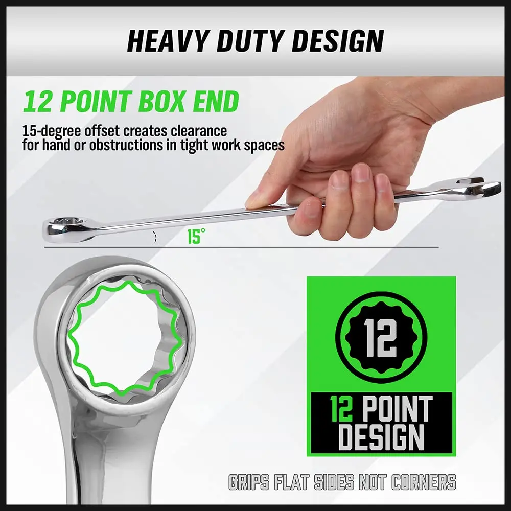 32-Piece Combination Wrench Set, SAE and Metric