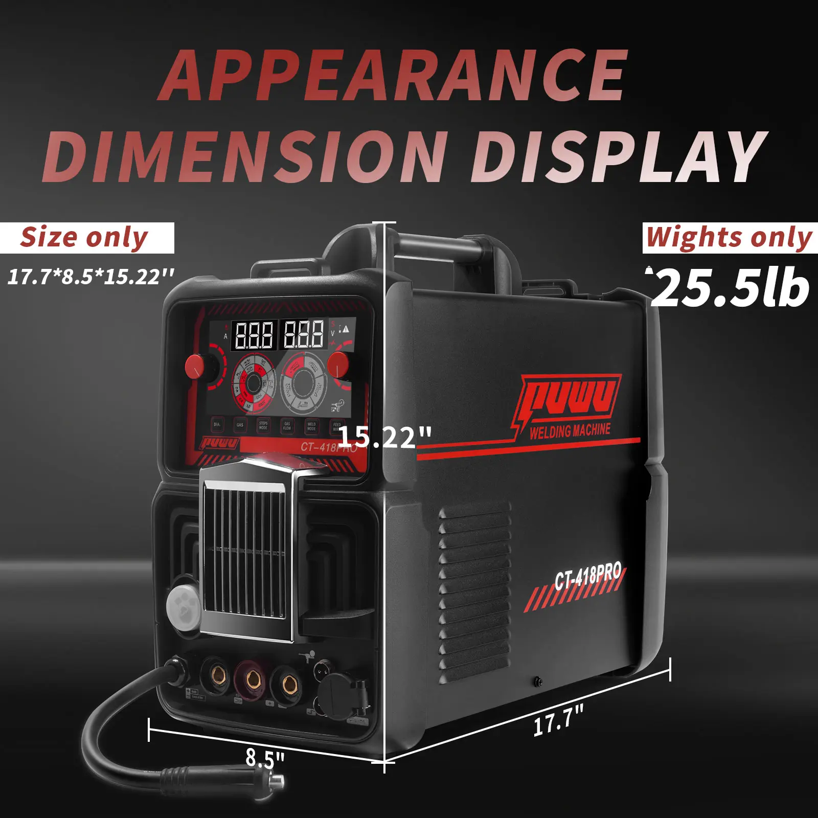 5-in-1 Multi-Process Welder & Plasma Cutter, 110V/220V Dual Voltage with LED Display
