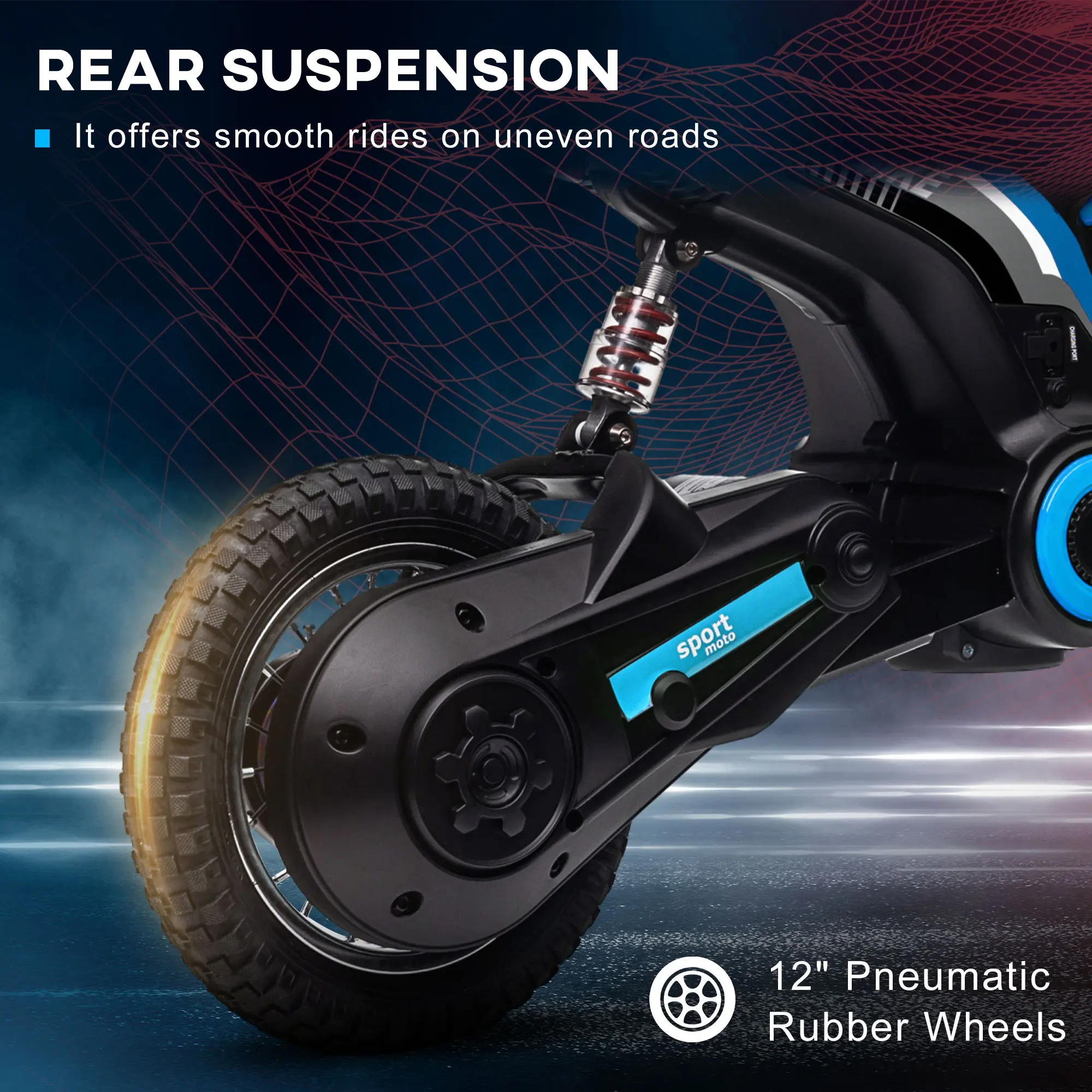 Electric Dirt Bike – 24V 350W Off-Road Ride-On Motorcycle with Rear Suspension, Brake & Speeds Up to 15 MPH