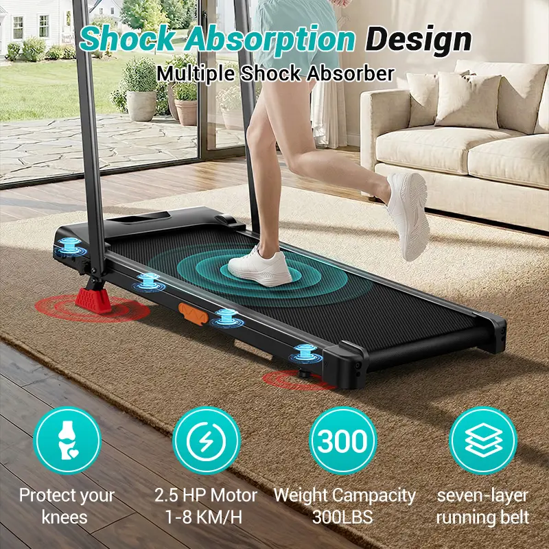 Under Desk Incline Treadmill, High Definition Big Screen Walking Pad with Incline for Home Small, 2.5 HP Quiet Brushless, 300 LBS Capacity