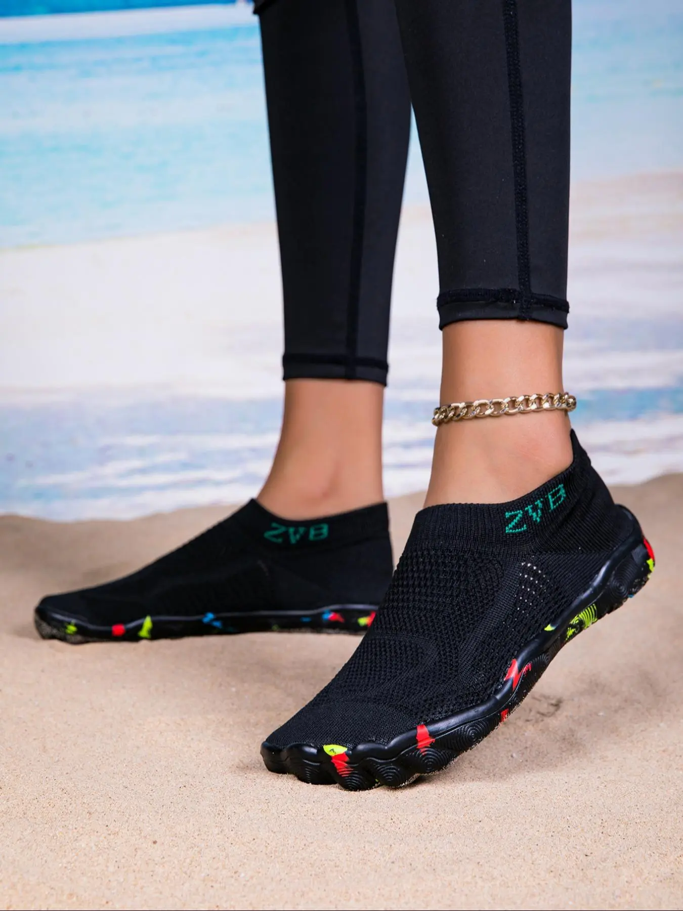 Wide-Fit Breathable Water Shoes with Polyester Upper and EVA Sole, Casual All-Season Style, Ideal for Swimming, Lightweight Swim Shoes, Aqua Shoes