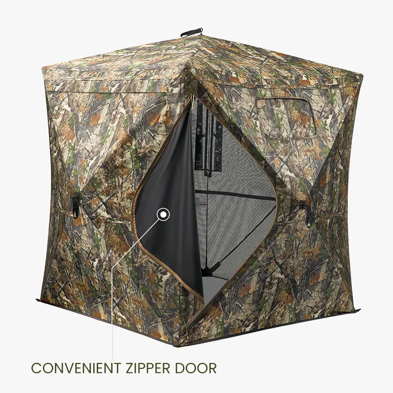 270° See-Through  Blind – Pop-Up Ground Deer Blind Tent for 1–6 Persons