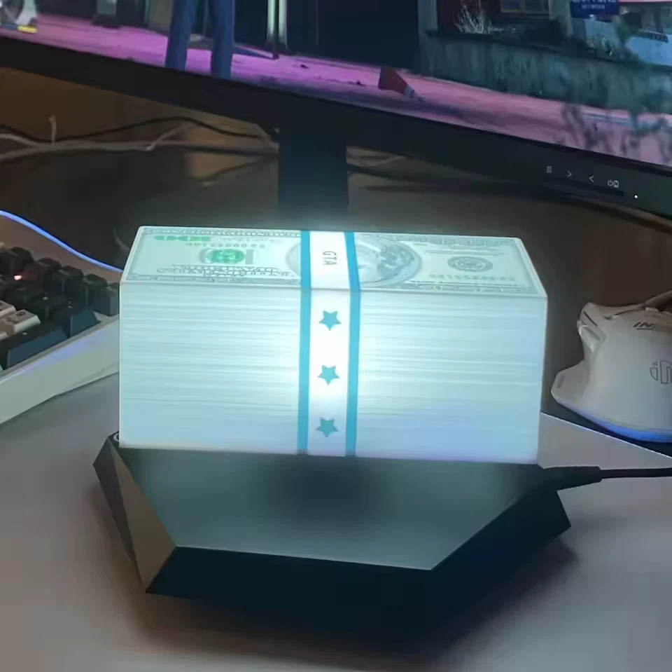 Magnetic Levitating Dollar LED Night Light GTA Money Floating Rotating Lamp Gift
