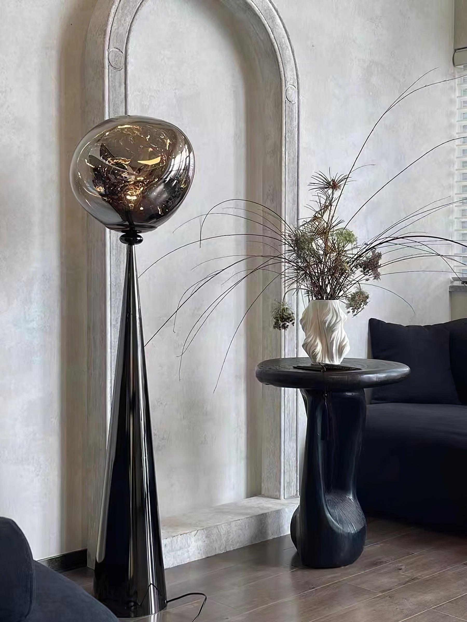 Twisted dynamic Glass Cone Floor Lamp