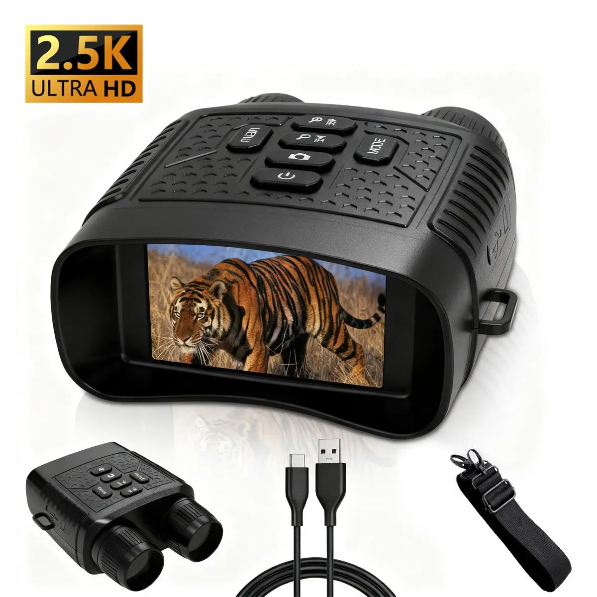 Night Vision Goggles-Night Vision Binoculars,2000 mAh Battery,7 Levels Infrared,6X Digital Zoom(Wildlife Observation,Hunting,Camping)