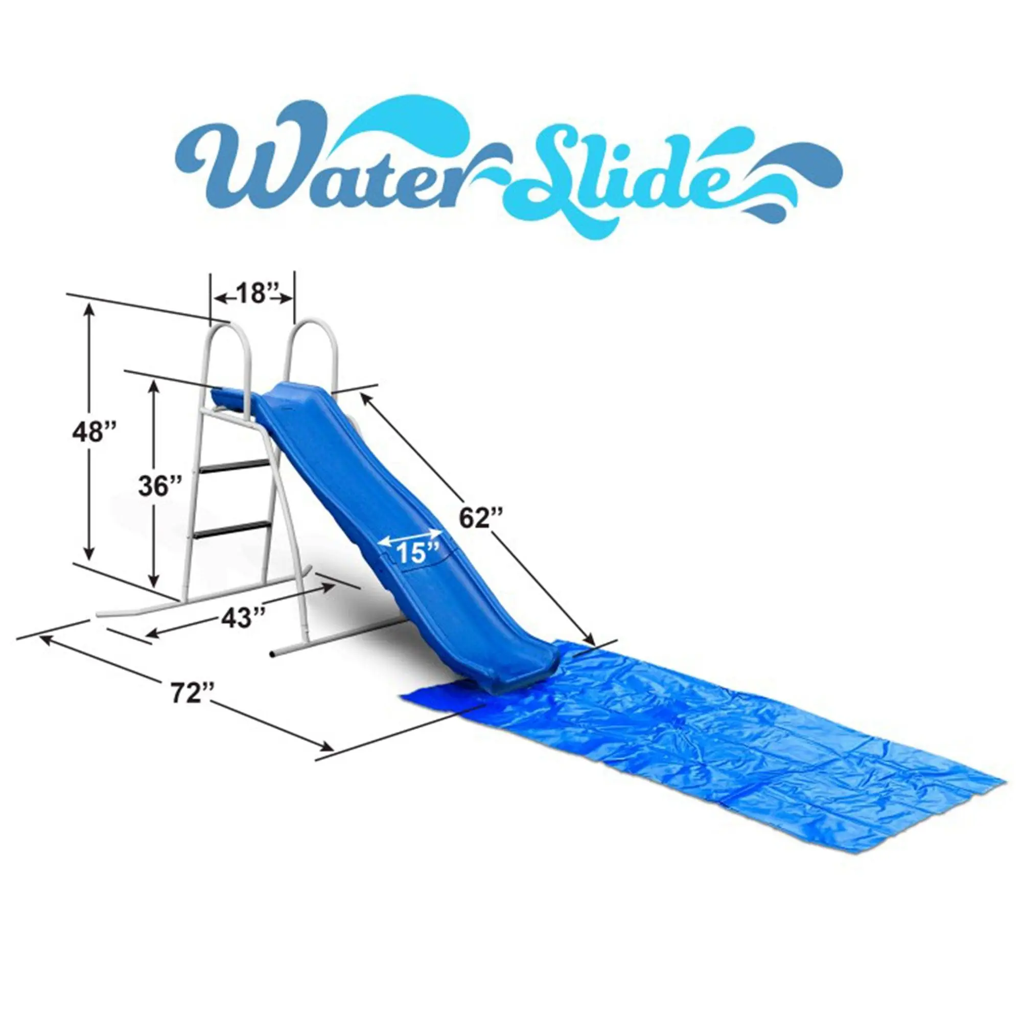 6 Foot Water Wave Slide with Built In Adjustable Water Sprinkler