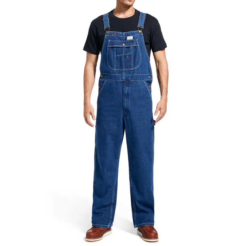 Men's 4-Pack Flex Denim Bib Overalls — Adjustable & Utility Ready