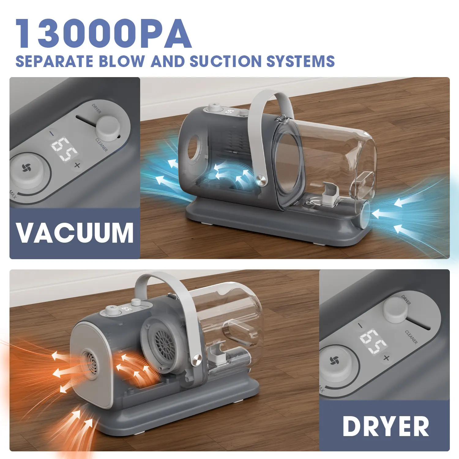Dog Grooming All-in-One Kit with Vacuum Brush 2.5L Large Pog, Stainless Steel Blades Lightweight Design 13KPa Suction Force Portable Cleaning Set #Summervibes #petlovers