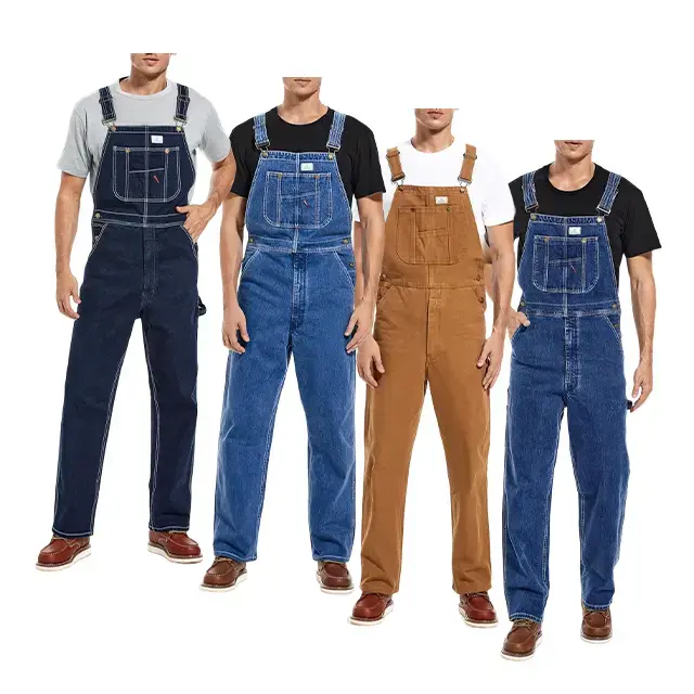 Men's 4-Pack Flex Denim Bib Overalls — Adjustable & Utility Ready