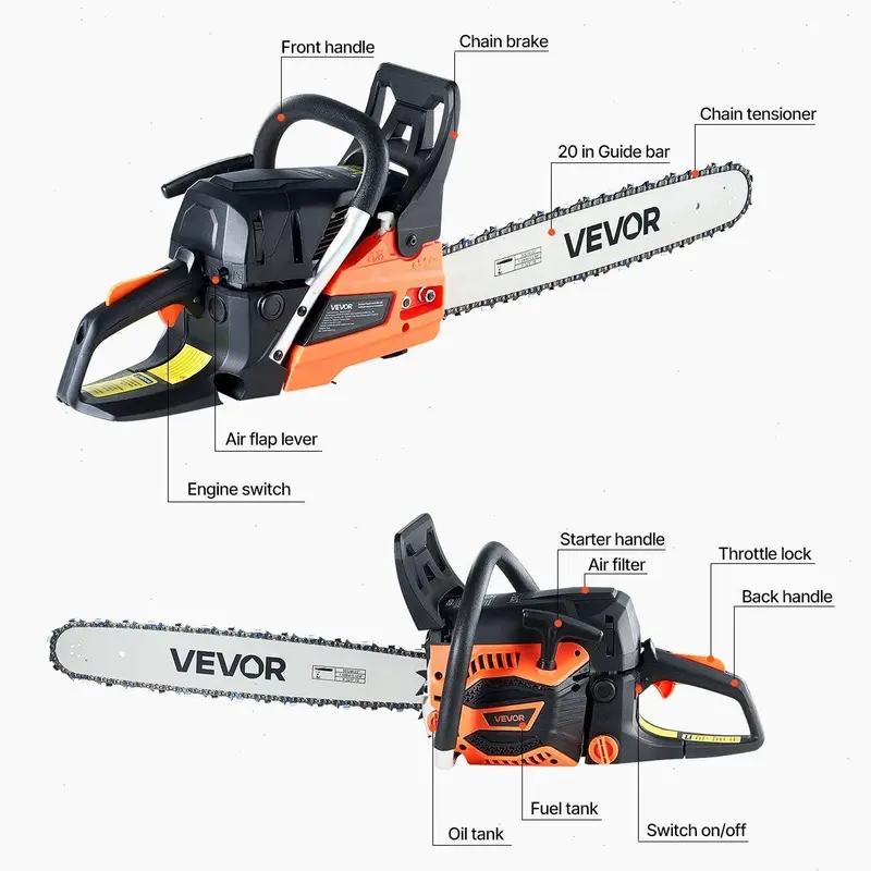【Summervibes】Gas Chainsaw, Various specifications, Gasoline Powered Chain Saw, Handheld Cordless Petrol Chainsaws