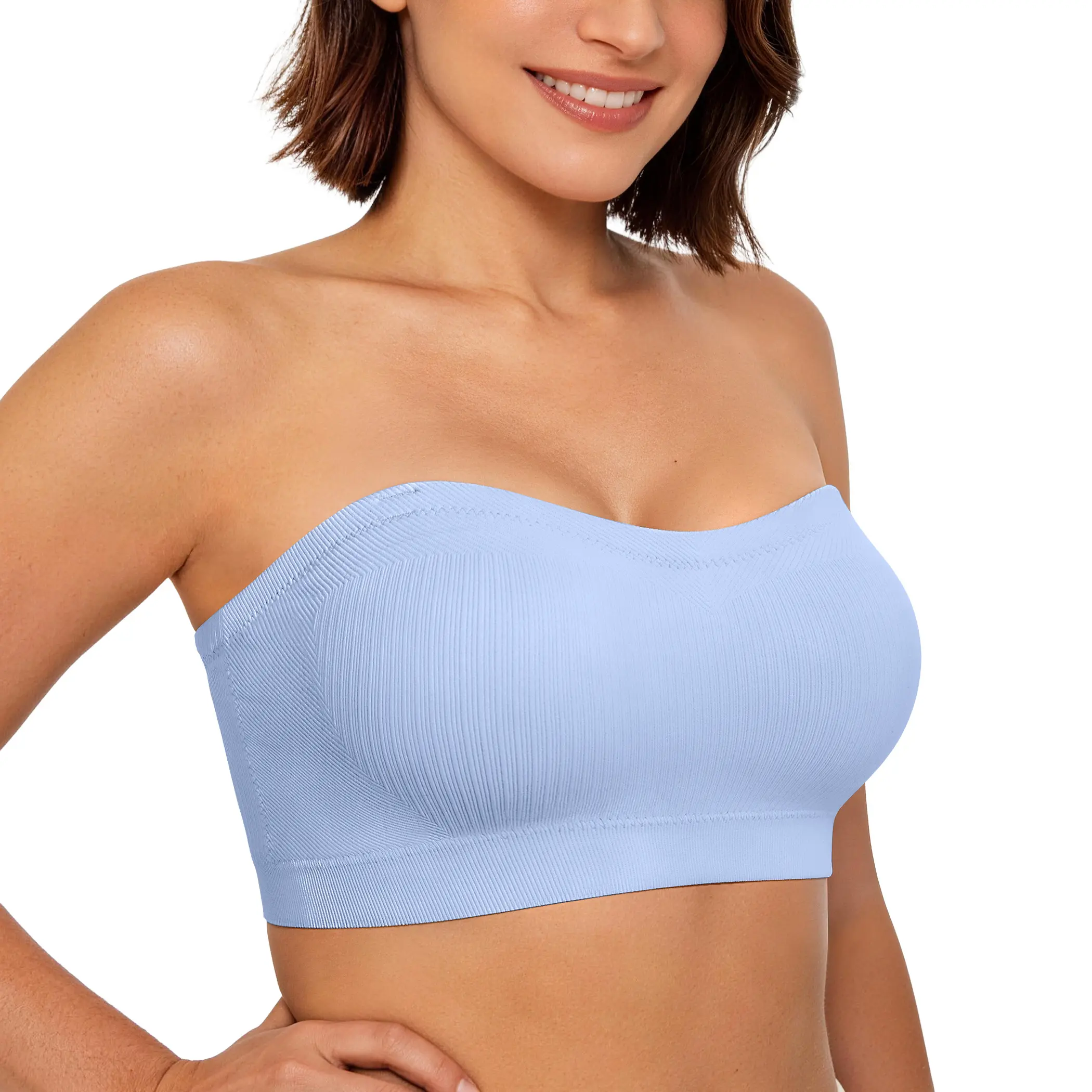 Stays Put Bandeau Bra, Strapless Bra Wireless Seamless Comfort Day