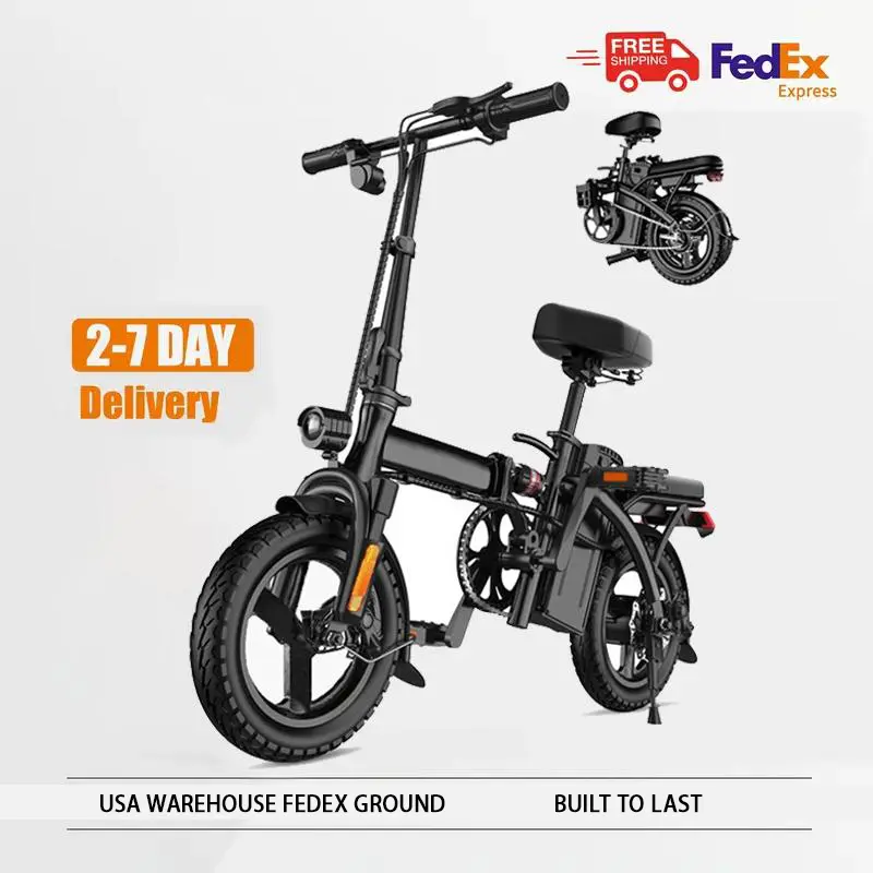 750W Folding Electric Bike – 20+ MPH Compact E-Bike with 30+ Mile Range, Suspension & Removable Battery