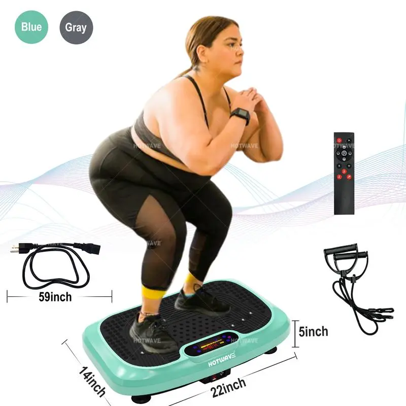 Vibration Plate Exercise Machine 450 LBS Capacity 60Hz High Frequency 120 Speed Levels Resistance Bands for Home Gym Summervibes