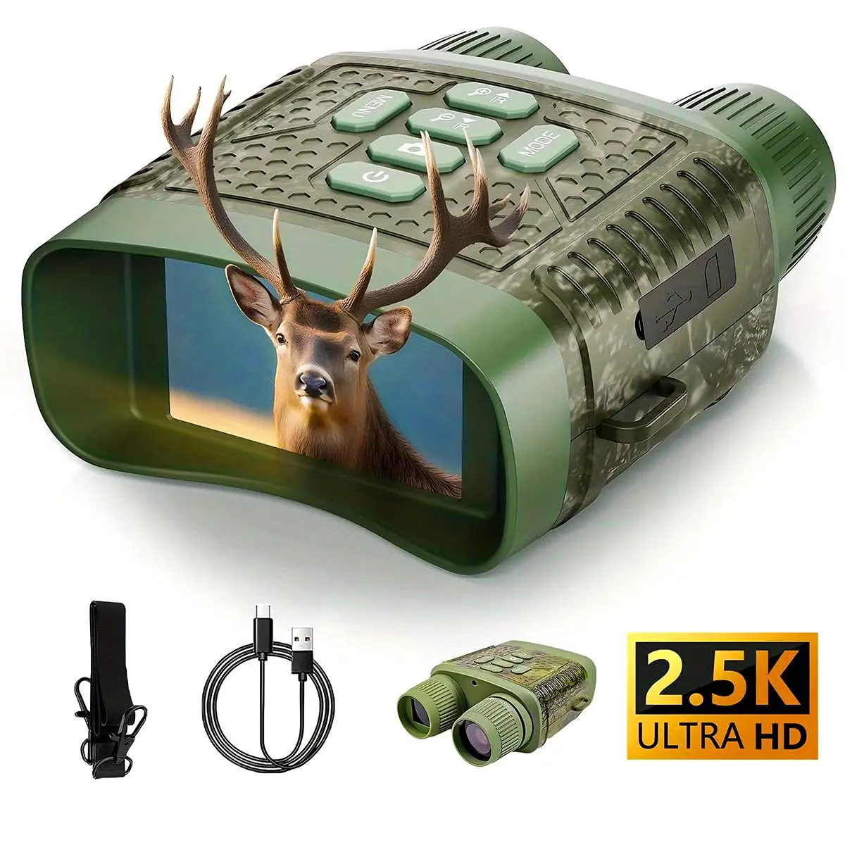 Night Vision Goggles-Night Vision Binoculars,2000 mAh Battery,7 Levels Infrared,6X Digital Zoom(Wildlife Observation,Hunting,Camping)