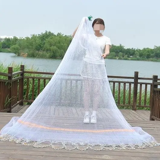 Fishing Cast Net Durable Monofilament White PVC Fishnet with Large Net Pocket for Freshwater Saltwater Fish Shrimp Minnow Bait Easy Setup Strong Design for Anglers Fishermen Teachers Father's Day Gift