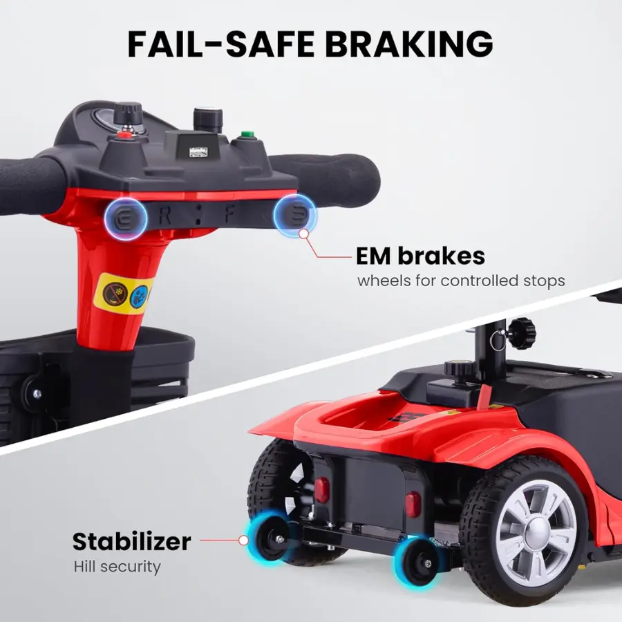 4-Wheel Portable Mobility Scooter – Electric Scooter with Removable Battery, LED Headlight & Basket, 300 lbs Capacity