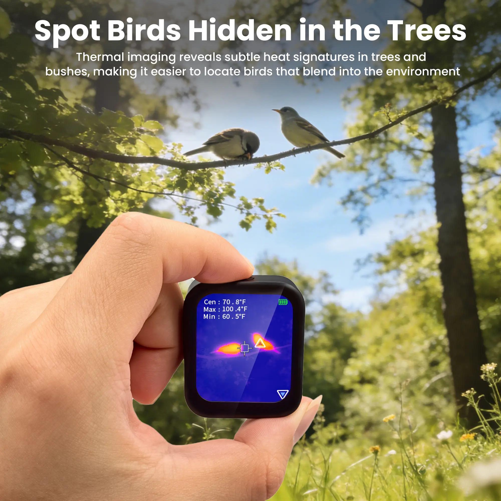 Mini Thermal Camera with Touchscreen, No App Required Small Infrared Imager for Home Inspection, 80×60 IR Resolution Infrared Camera for Detect Hidden Camera, Water Leak Detection