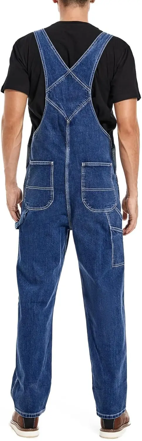 Men's 4-Pack Flex Denim Bib Overalls — Adjustable & Utility Ready