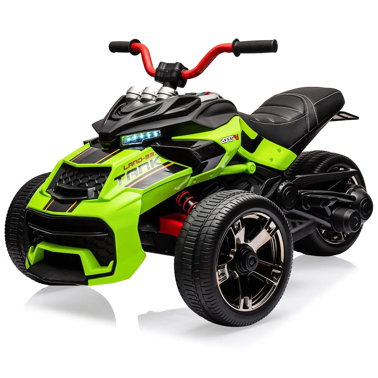 12V Electric 3-Wheel Ride-On Vehicle – Dual Motors, LED Lights, Music & USB, Fun for Kids Ages 3–7