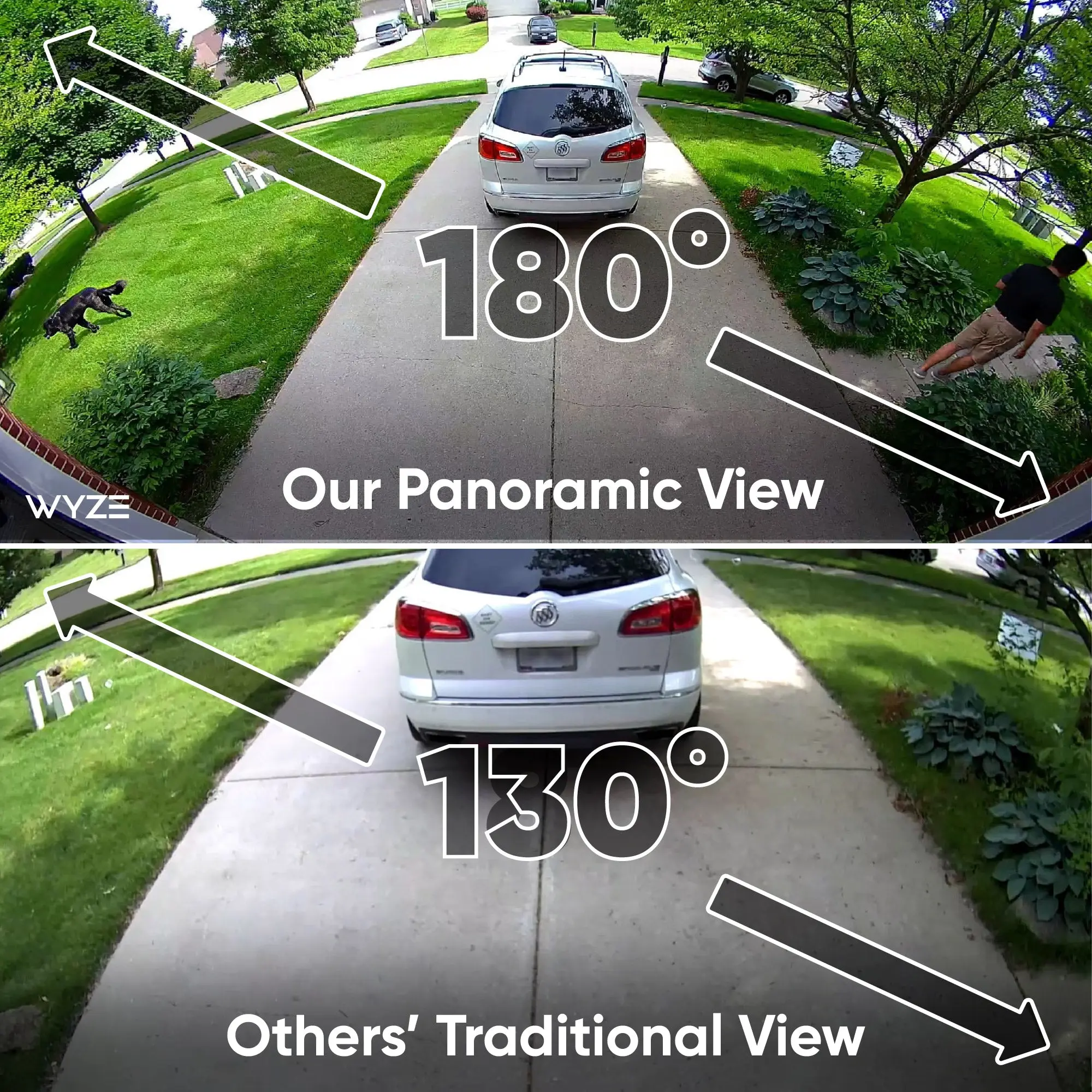 2K HD Smart Floodlight Camera – 3000 Lumen LEDs, Color Night Vision, 180° View & Motion Detection