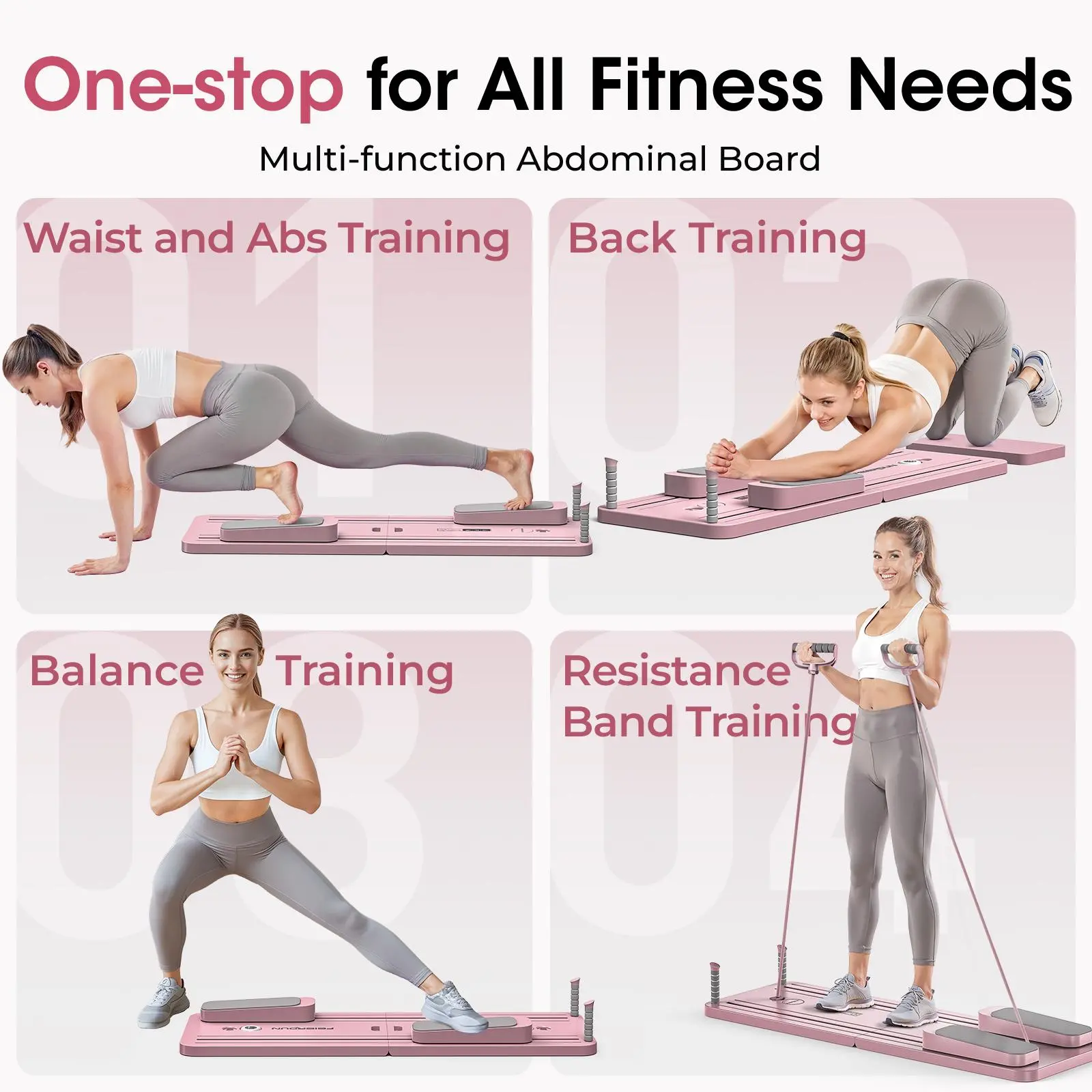 Multi-Functional Pilates Board – Foldable Core & Full Body Balance Trainer for Home Gym, 300 lbs Capacity