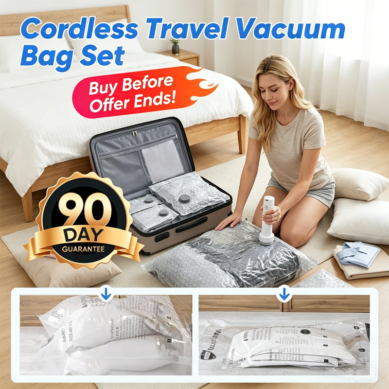 Cordless Travel Vacuum Bag Set