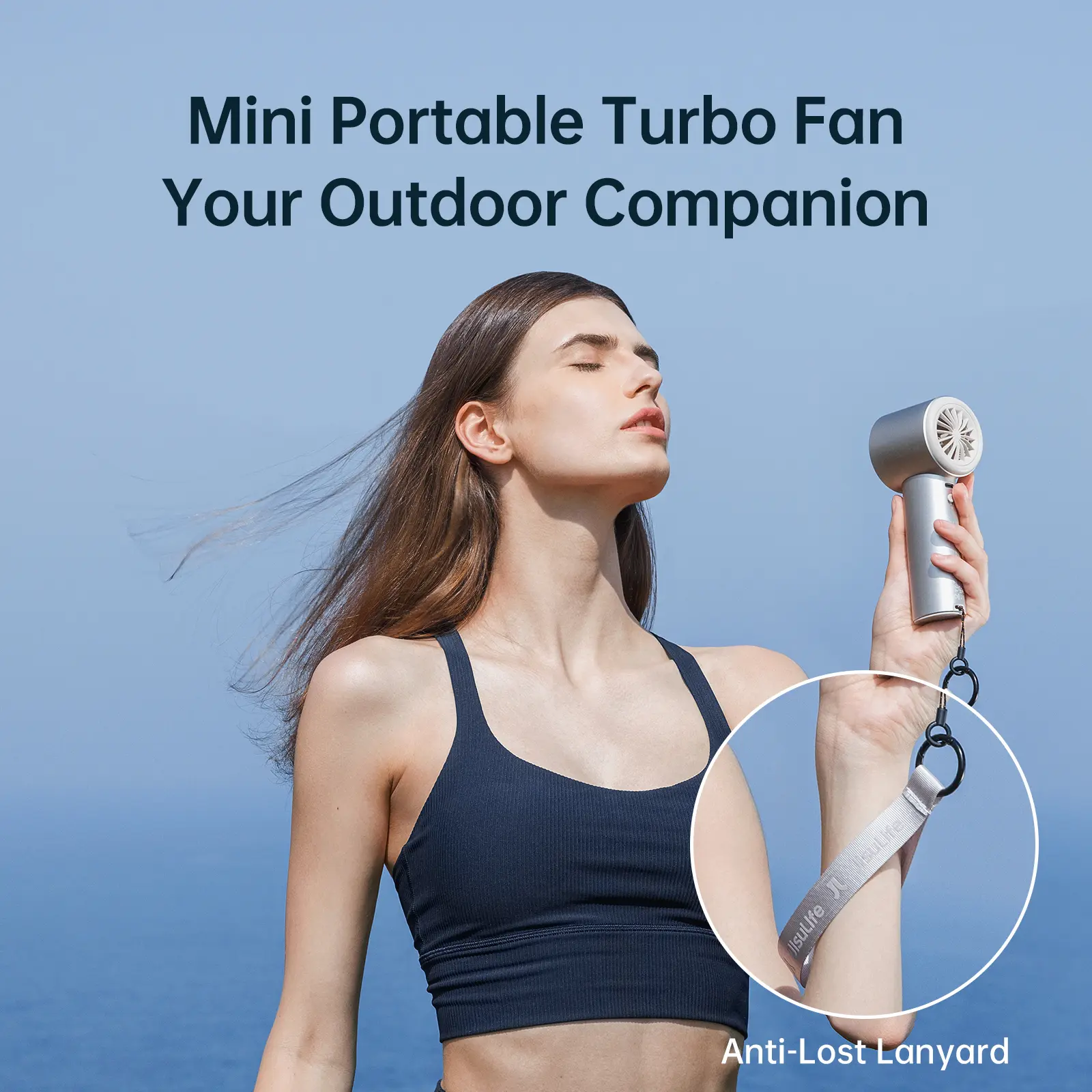 Portable Handheld Fan – 5000mAh Rechargeable Battery, 9m/s Strong Wind, Digital Display & Ultra-Quiet Cooling