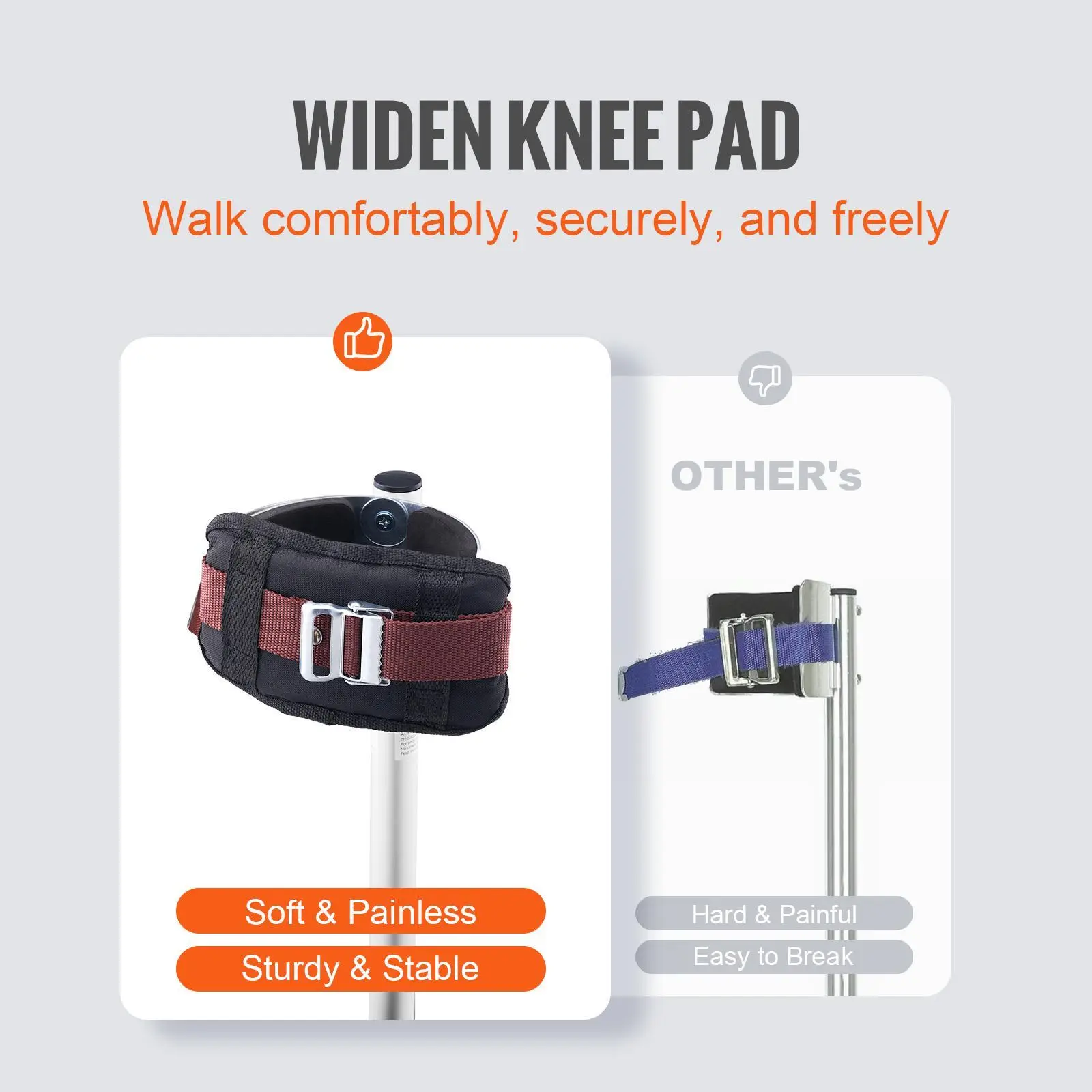 Drywall Stilts, Adjustable Aluminum Tool Stilts with Protective Knee Pads, Durable and Non-slip Work Stilts for Sheetrock Painting, Walking, Taping