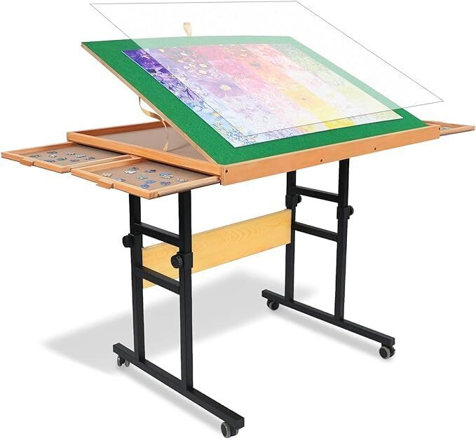LAST DAY CLEARANCE – Puzzle Table with Legs for Comfortable Puzzle Building & Easy Storage