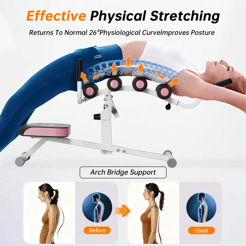 Mini Inversion Table, 2-Position Adjustable Heavy-Duty Steel Frame Fitness Gear, Home Workout & Gym Equipment for Spinal Care, Back Relief & Stretching