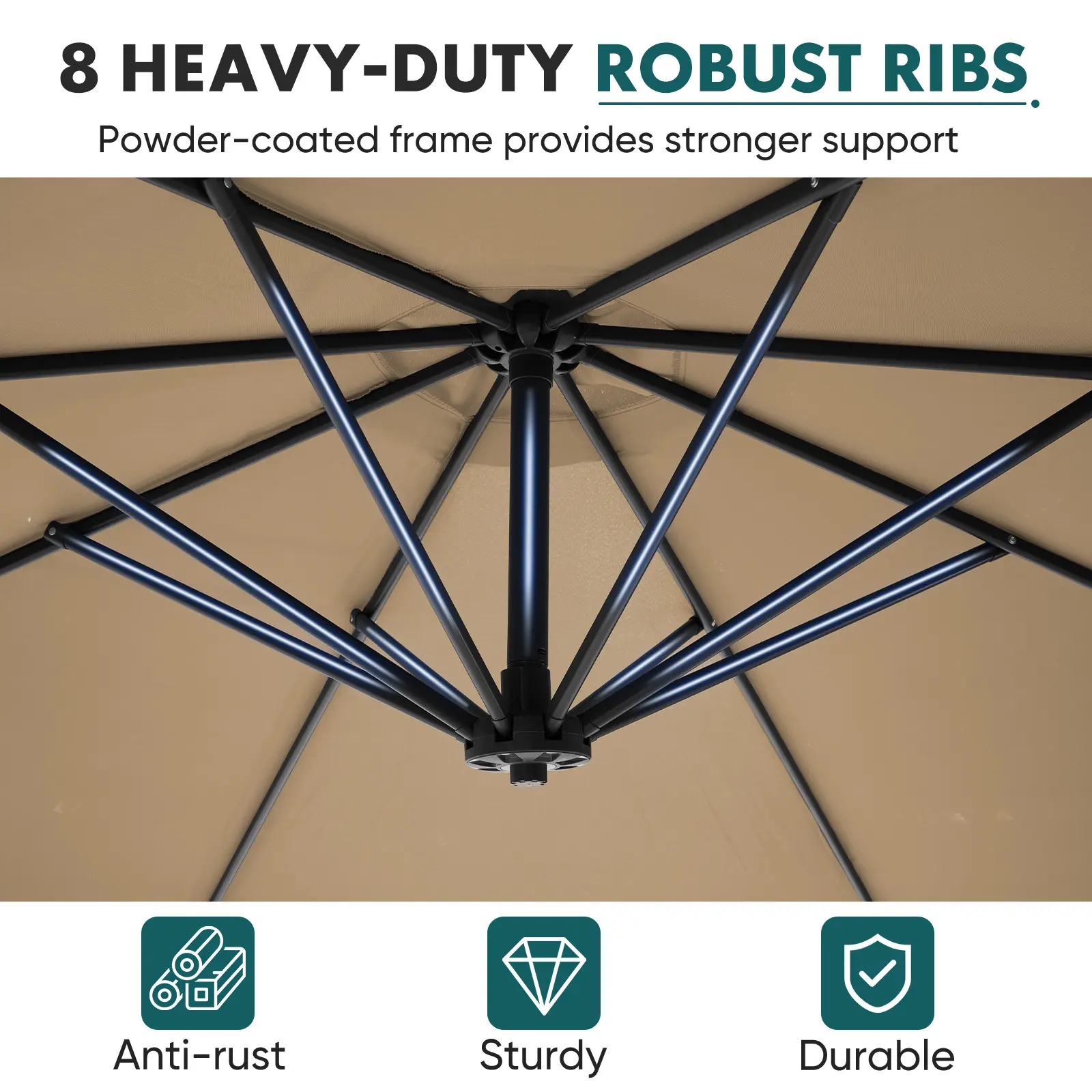 10ft Offset Outdoor Patio Umbrella with Base