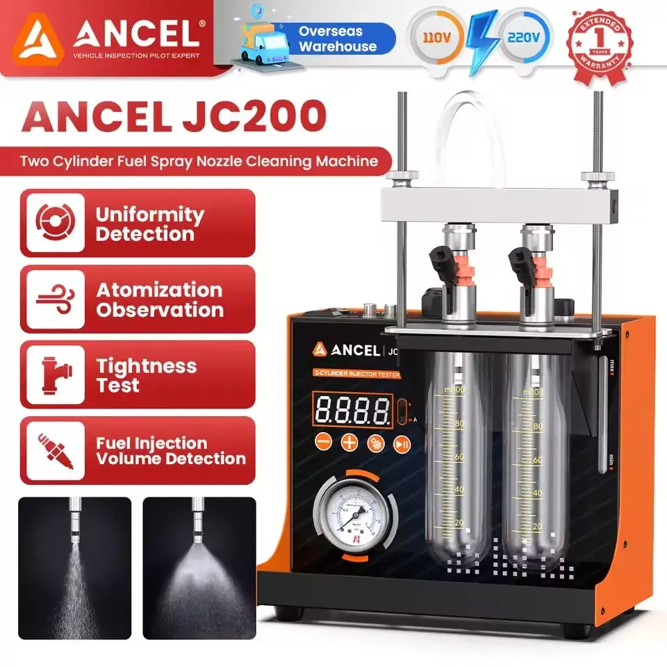2-Cylinder Fuel Injector Tester & Flow Cleaner Removes Light Surface Deposits During Testing
